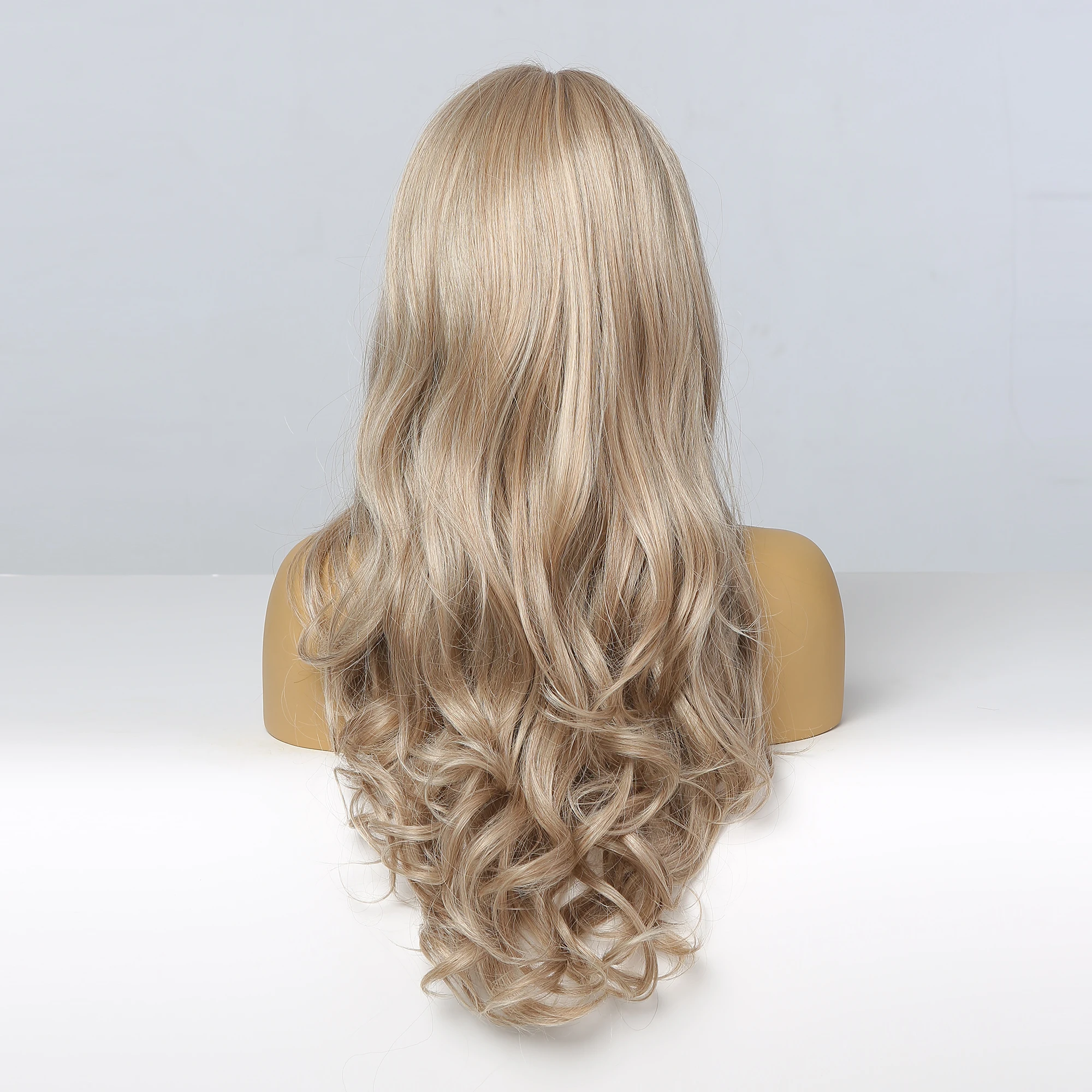 Парик для косплея и вечеринки Синтетические длинные волнистые парики с челкой