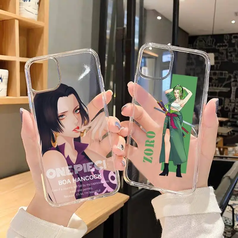

Amine Sexy Boa Hancock One Piece Phone Cases Transparent for iPhone 6 7 8 11 12 s mini pro X XS XR MAX Plus SE cover funda shell