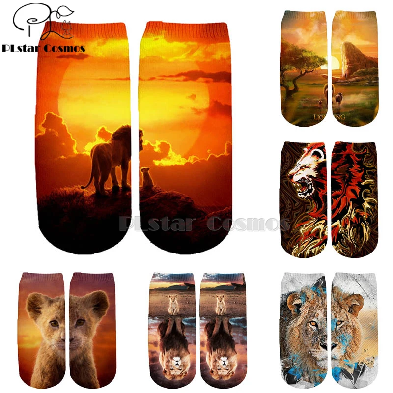Ух девушка Лидер продаж на каждый день с изображением короля льва Simba хлопковые носки красочные брендовая теплая одежда с рисунками героев мультфильмов, короткие ботильоны носки Хэллоуин-2