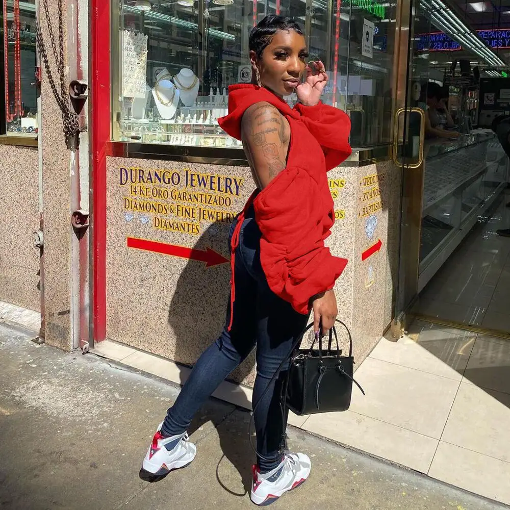 

2020 Hot Autumn Winter Sexy Open Back Hooded Zipper Up Women's Sweatshirts Lantern Long Sleeve Streetwear Women Hoodies