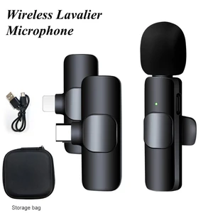 2 4g wireless lavalier microphone usb charging mobile phone live microphone for iphone huawei xiaomi samsung video radio mic free global shipping