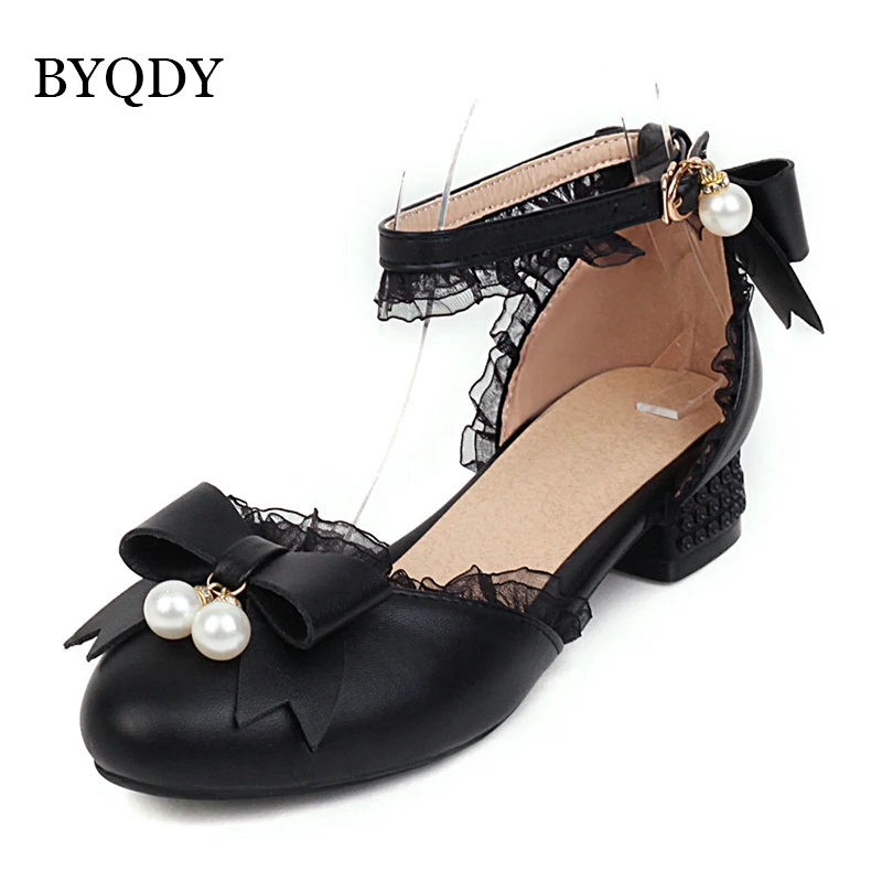 BYQDY/милые летние сандалии с узлом-бабочкой и жемчужинами для девочек Босоножки на