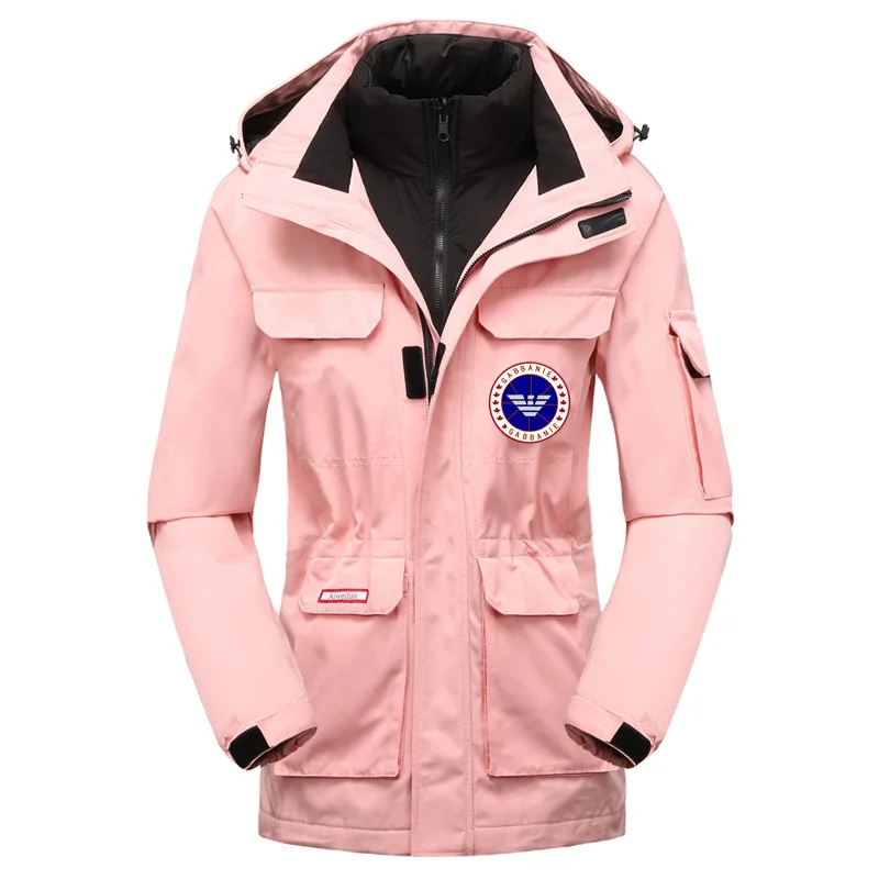 

Winter 2020 New Style Raincoat with Hood Zipper Cashmere Windproof Keep Warm Hiking Jacket Cold Protection Impermeable