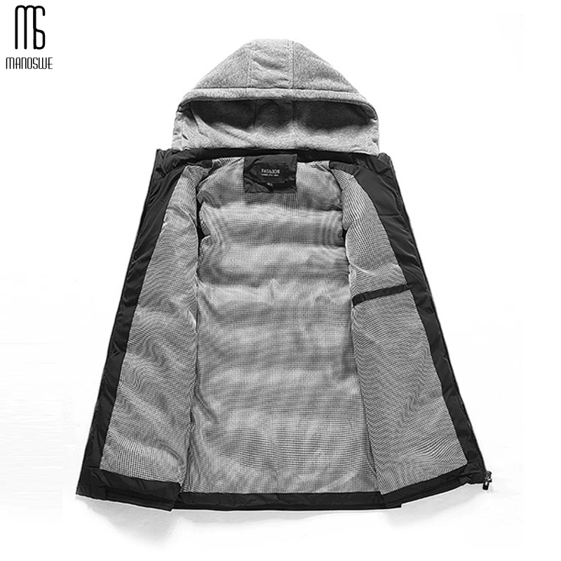 Мужской жилет без рукавов Manoswe теплый с капюшоном повседневный тонкий плотный
