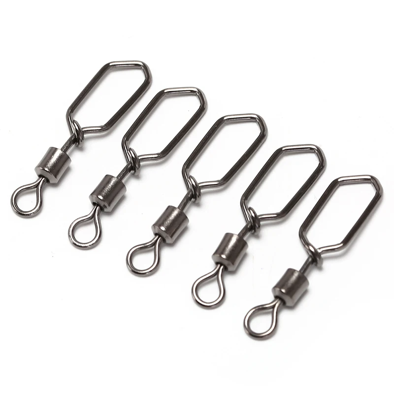 

20pcs/Lot Swing Square Snap Rolling Swivels Fishing Hook Lure Connector Fishing Swivel Pesca Fishing Accessories