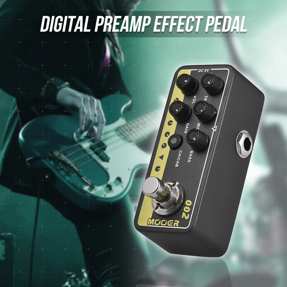 

MOOER MICRO PREAMP Series 002 UK Gold British Crunch Digital Preamp Preamplifier Guitar Effect Pedal True Bypass