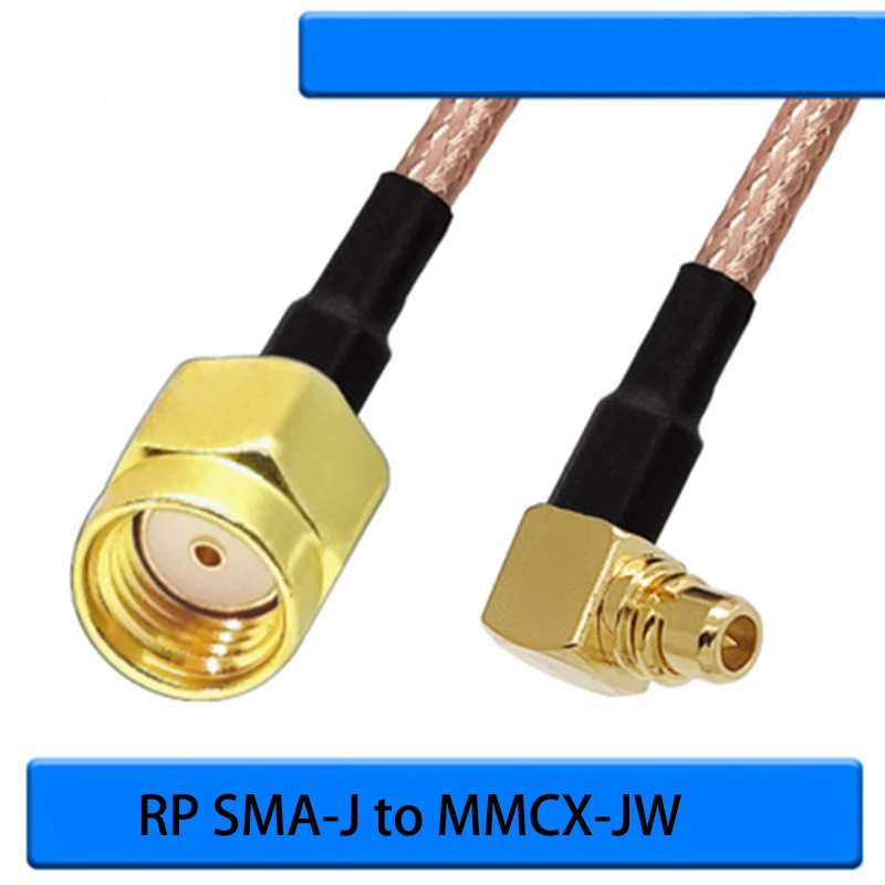 Армированным пластиком SMA Мужской к MMCX правый угол линия подачи MMCX-JW для RPSMA-J ВЧ
