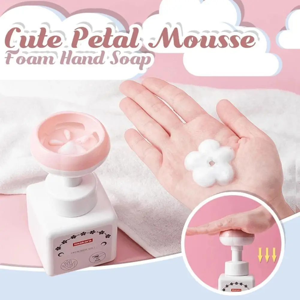 

250ml Cute Petal Mousse Foam Hand Soap press bottle household portable petal shape Foam type children's baby student Cleaning