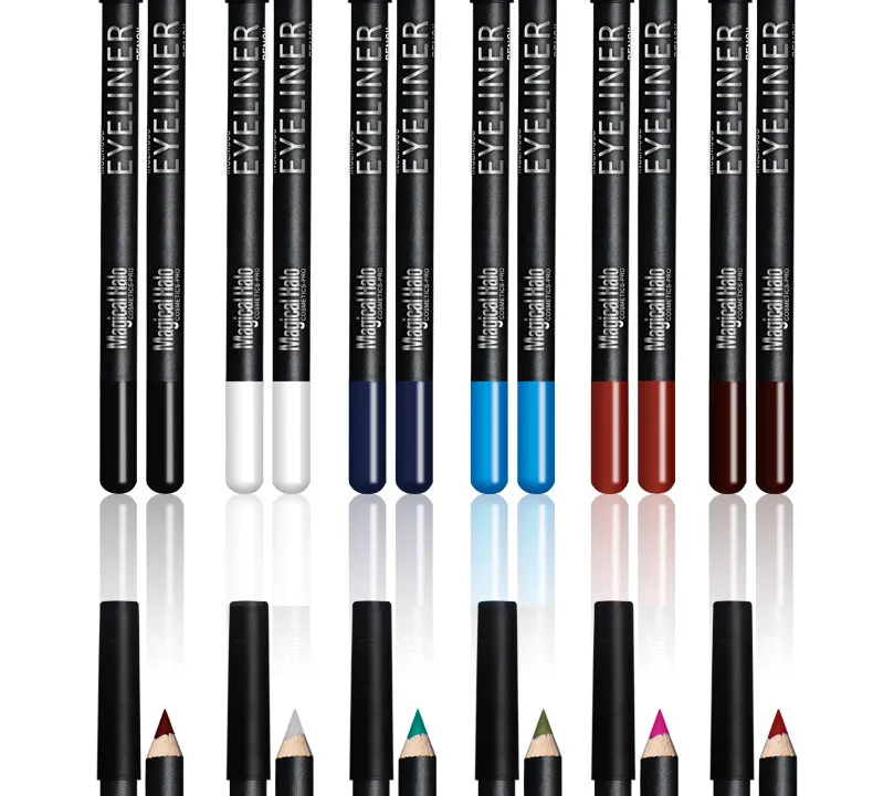 Подводка для глаз 12 цветов водонепроницаемая подводка Косметическая Черная