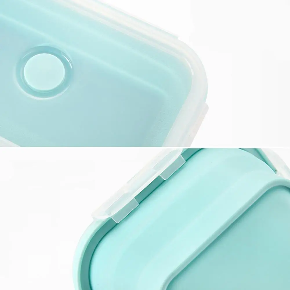 

Foldable Portable Lunch Boxes Four-Color Rectangular Home Kitchen Silicone Storage Box 350ML-1200ML