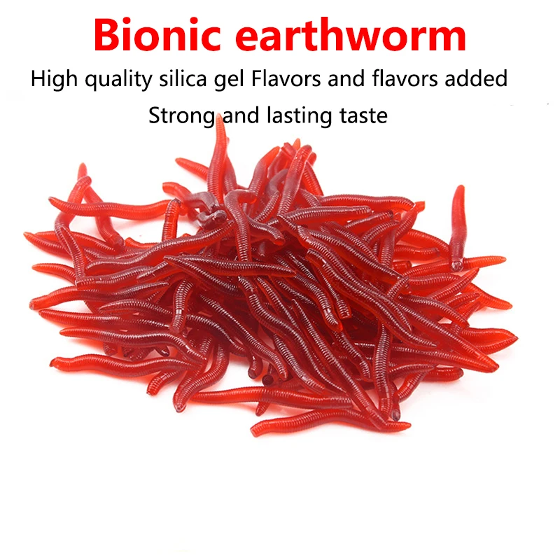 100 шт./лот Мягкая приманка для рыбной ловли имитация дождевого червя