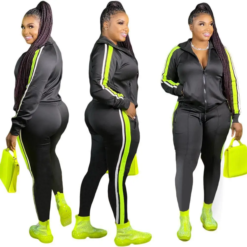 

Echoine S-4XL 2 Piece Set Women Fall Clothes Sweatsuit Jogger Outfit Sports Exercise Solid Color Two Piece Set Drop Shipping