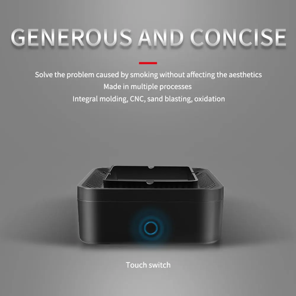 

Ashtray Air Purifier Multipurpose High Pressure Negative Ion Air Purifier USB Rechargeable Smokeless for Home Office Car