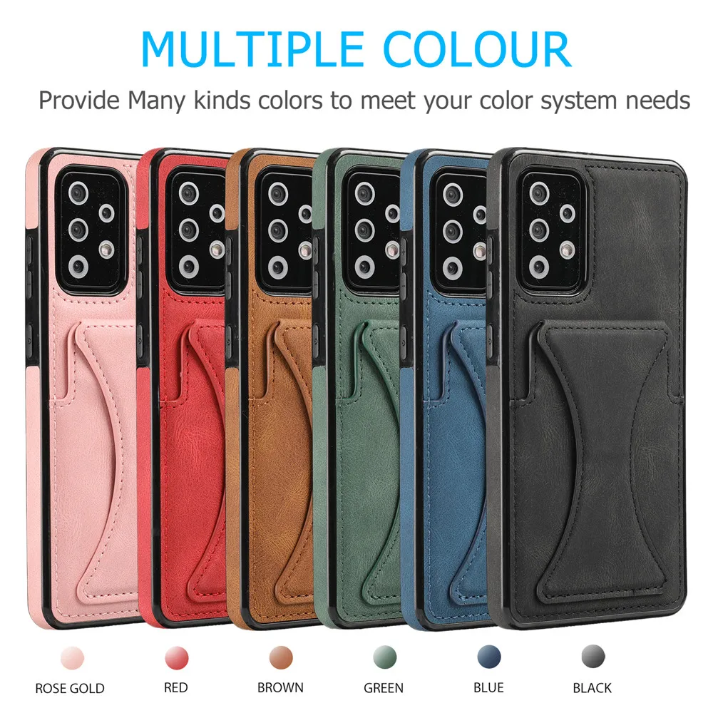 

Leather A12 A32 A42 A52 A72 Case For Samsung Galaxy A51 A71 A21S A50 A30S A50S A20 A30 Shockproof Card Slot Stand Phone Cover