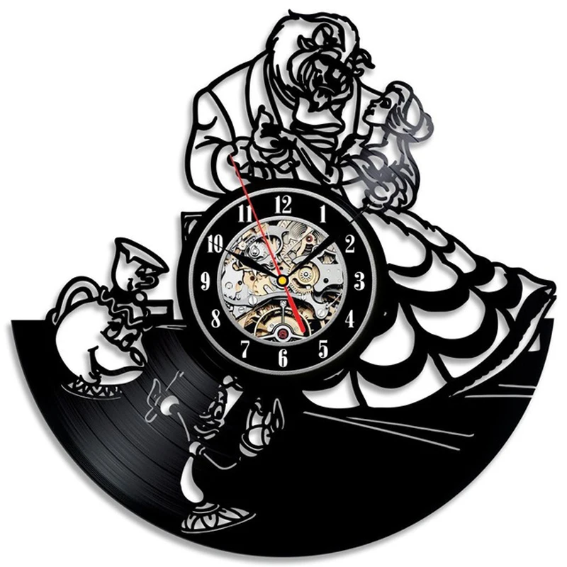 Винтажные виниловые настенные часы современный дизайн Мультяшные 3d-наклейки