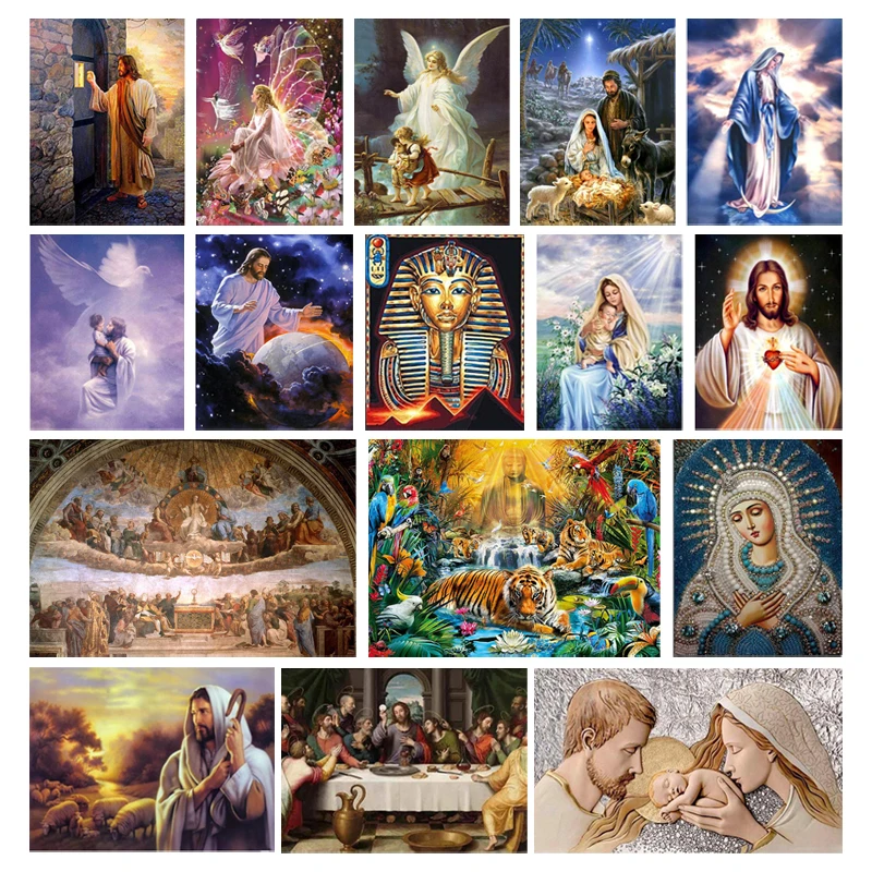 

5D DIY Diamond Embroidery Religious Statue Diamond Painting Home Decor Jesus Egypt Pharaoh Mosaic Picture Gift Round/Square Dril