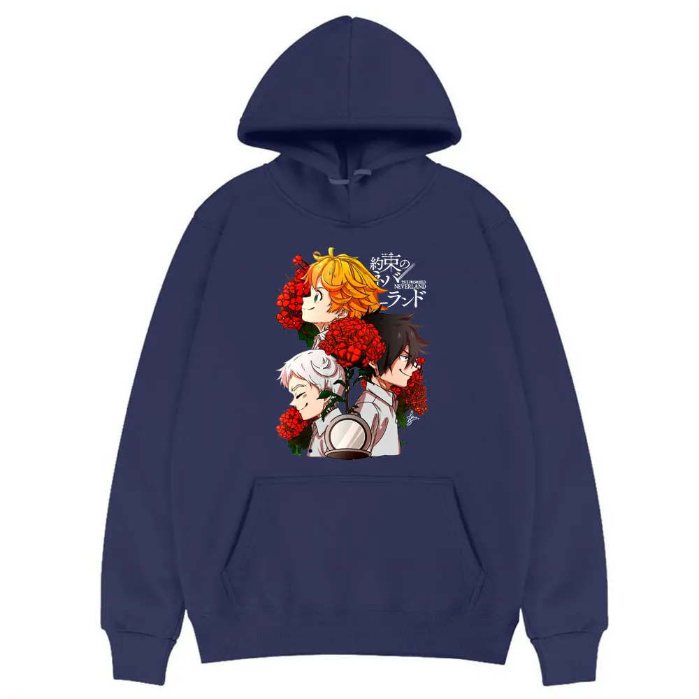 

Manga The Promised Neverland Hoody Sweatshirts Emma. Norman. Ray. Pattern Streetwear Men Women Hoodie Basic Clothes Unisex Tops
