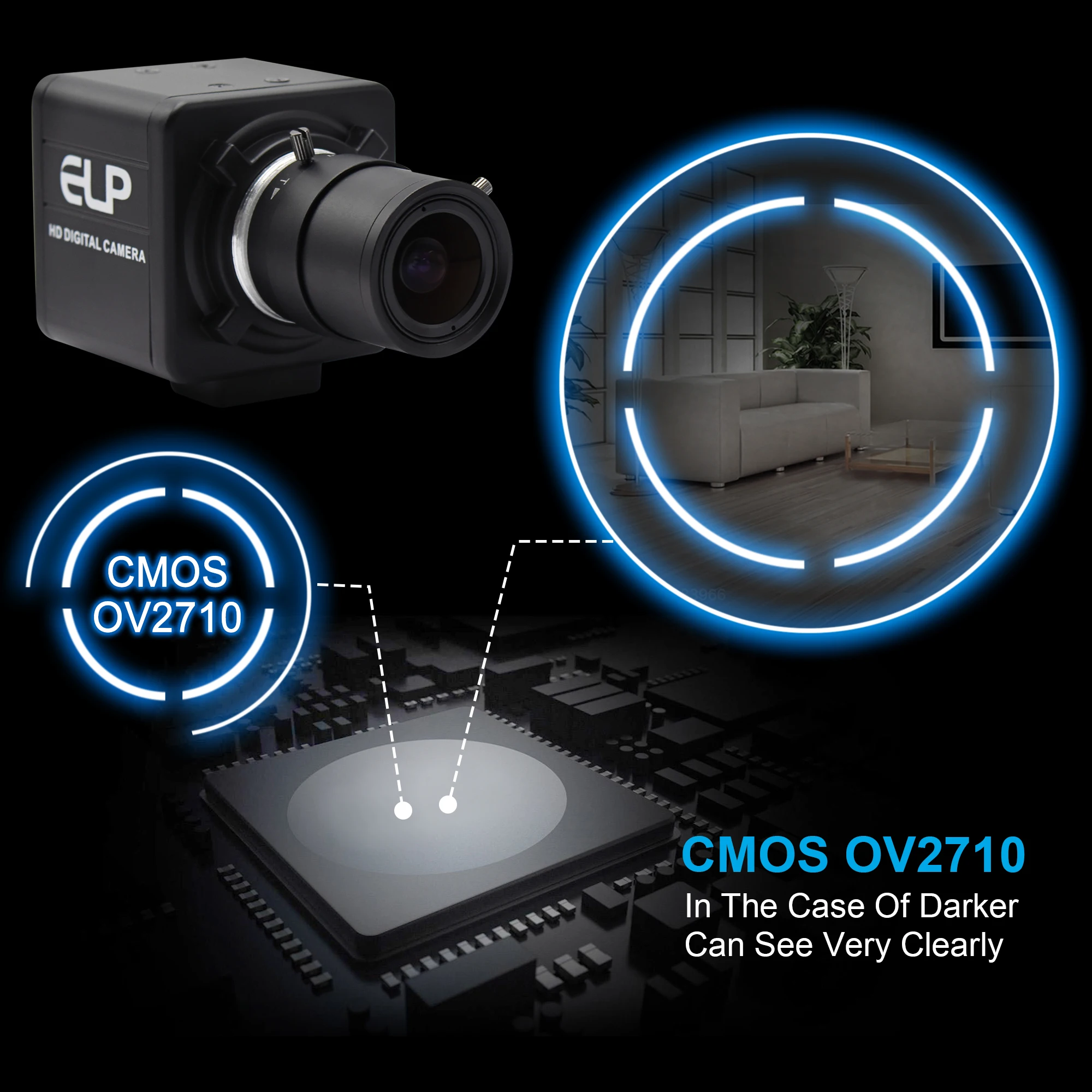 Камера видеонаблюдения с переменным фокусным расстоянием 2 8 12 мм Мп промышленная