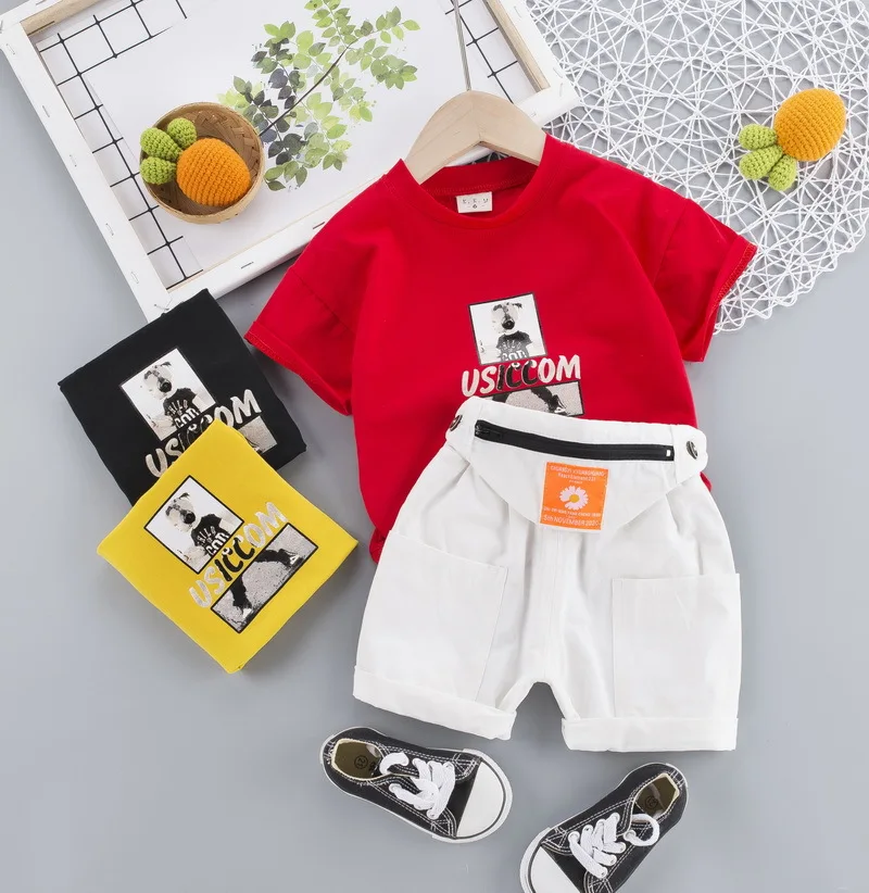 

Summer Baby Boys Clothes Printing Baby Clothes Set T-shirts+Shorts 2pcs Tracksuit Suit Kids Clothes Girls For Baby Girls Outfit