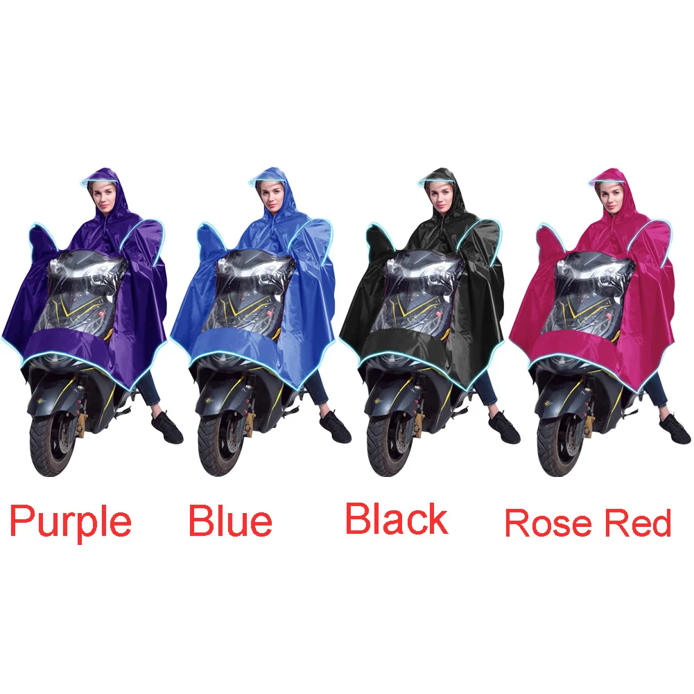 

PVC Motorcycle Accessories Rain Cape Universal Wide Hat Brim Waterpoof With Reflective Strip Safe Riding Poncho