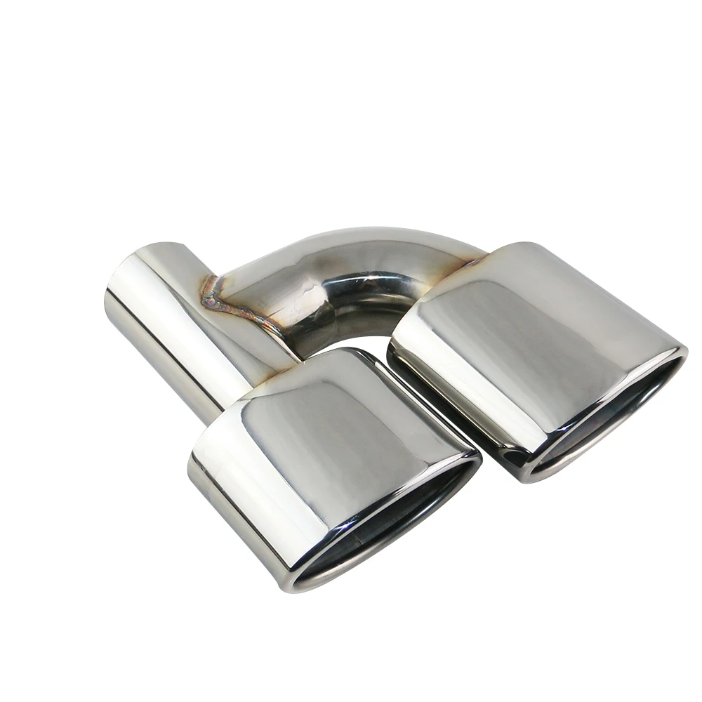 1 пара наконечников выхлопных газов L &amp R 63 мм входная хромированная Серебристая