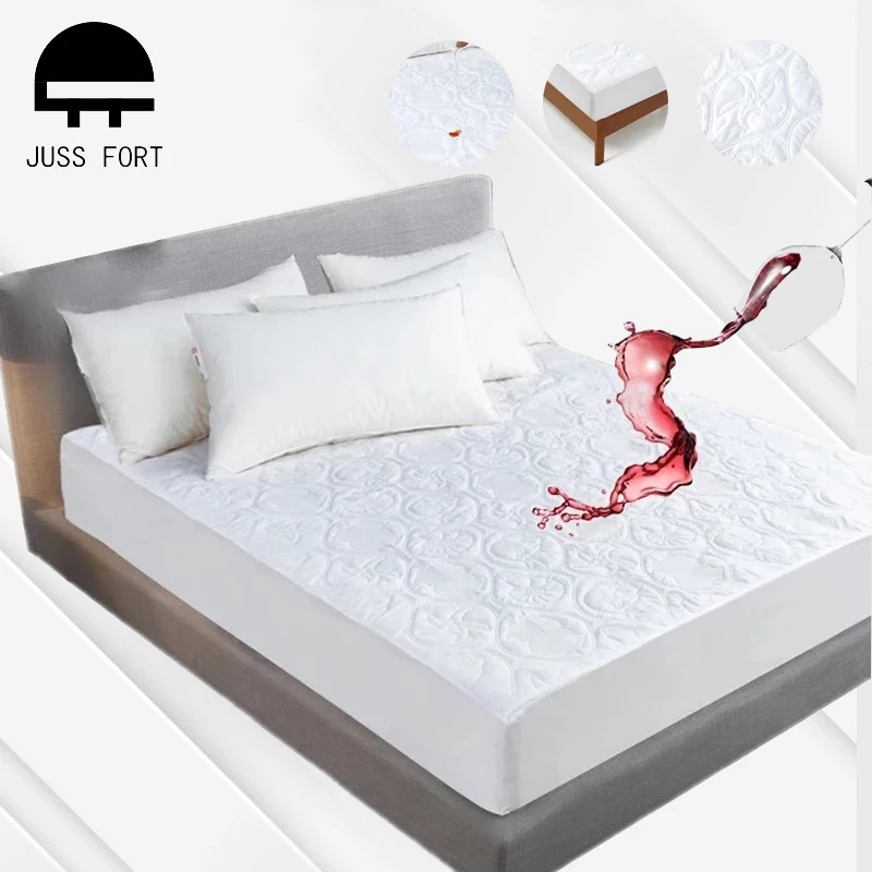 Белые однотонные стеганые тисненые Водонепроницаемые наматрасники стильная