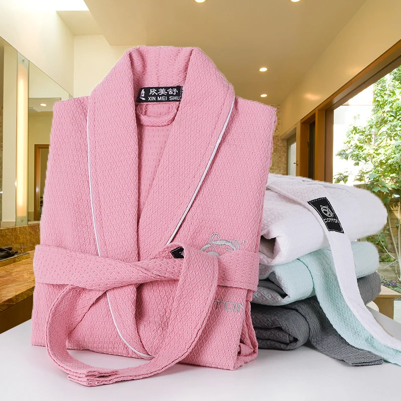 100% хлопок женский вафельный халат роскошный сексуальный банный больших размеров