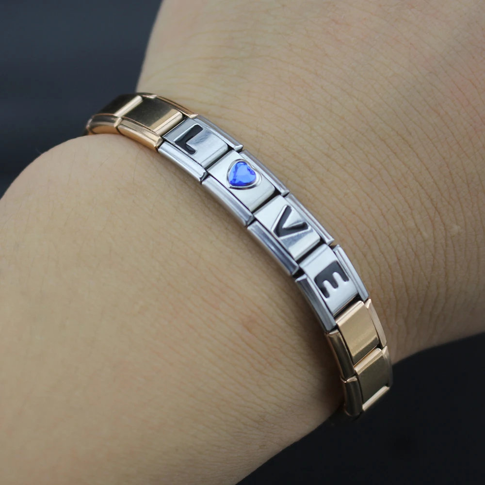 Женский и мужской браслет Hapiship 6 цветов из нержавеющей стали с надписью Love Charm 18