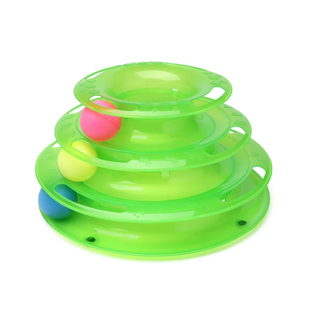 Забавные интерактивные игрушки для кошек из трех Слои игрушечный поворотный