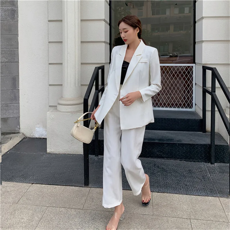 

Mazefeng 2020 Новые Летние Осенние женские комплекты 2 шт подходящие брюки повседневные с высокой талией офисные женские полосатые элегантные ко...