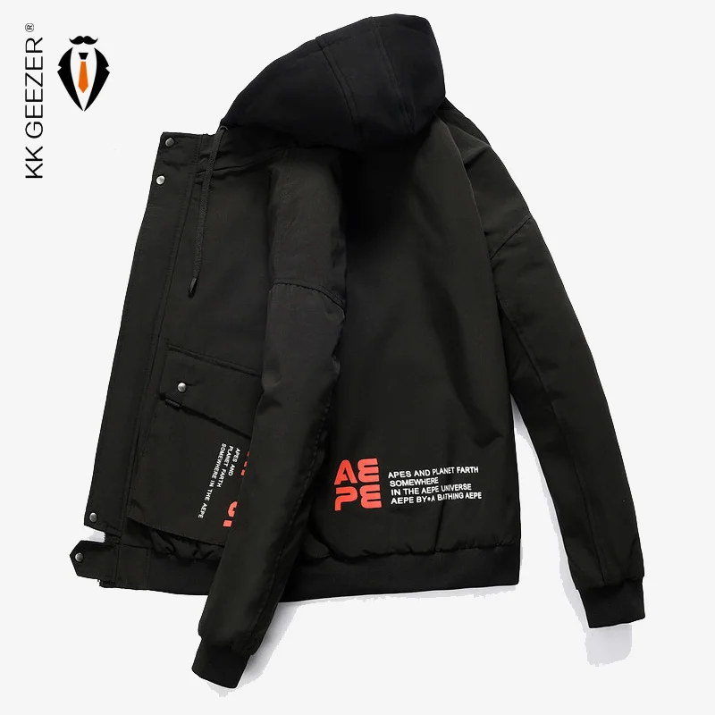Мужские куртки осень 2019 красная уличная куртка в стиле хип хоп с большим карманом