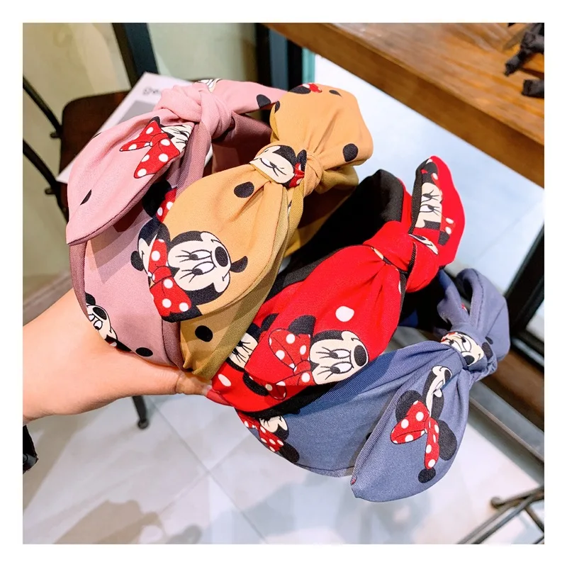 

Disney retro cartoon cute girl Minnie mouse Polka dot bow headband wild hairpin jewelry doll accessories