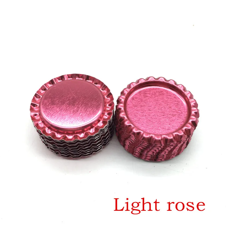 Light rose Новое поступление, 24 цвета, с обеих сторон, металлические фланцевые крышки для бутылок без отверстий, плоские крышки для бутылок для ожерелья, украшения для волос - Цвет: Light rose