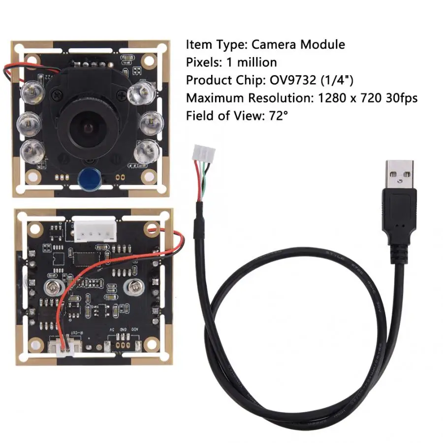 USB Camera Module Board OV9732 Chip IR-CUT Infrared Face Recognition 1280x720 30fps 72 | Инструменты