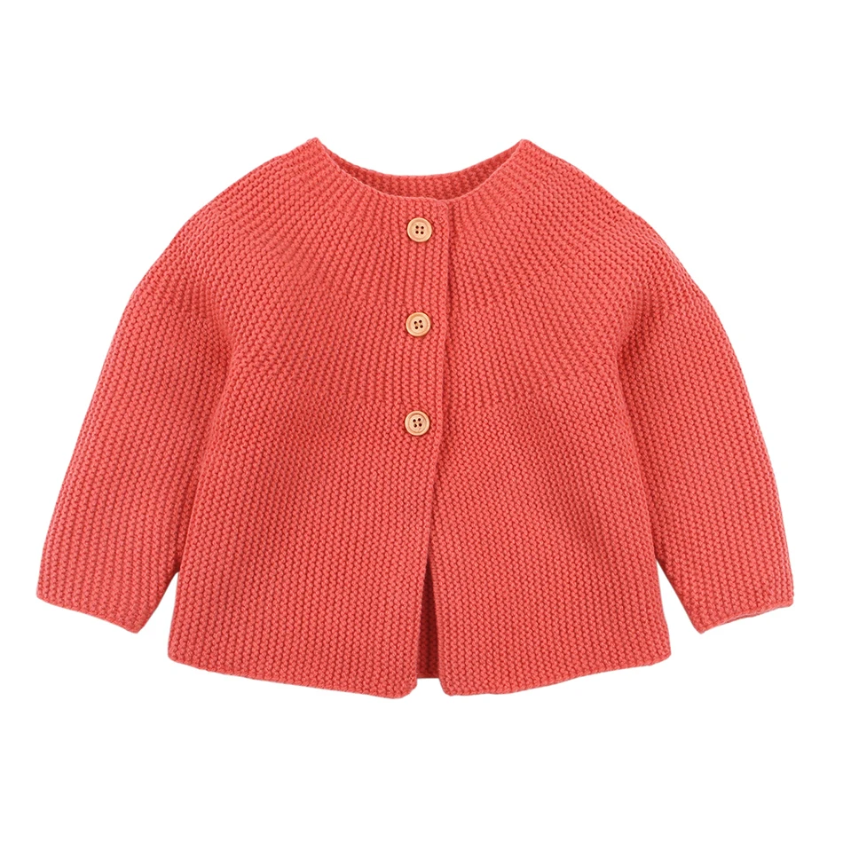 Свитер для маленьких девочек весенний кардиган пальто куртка Хлопковый вязаный