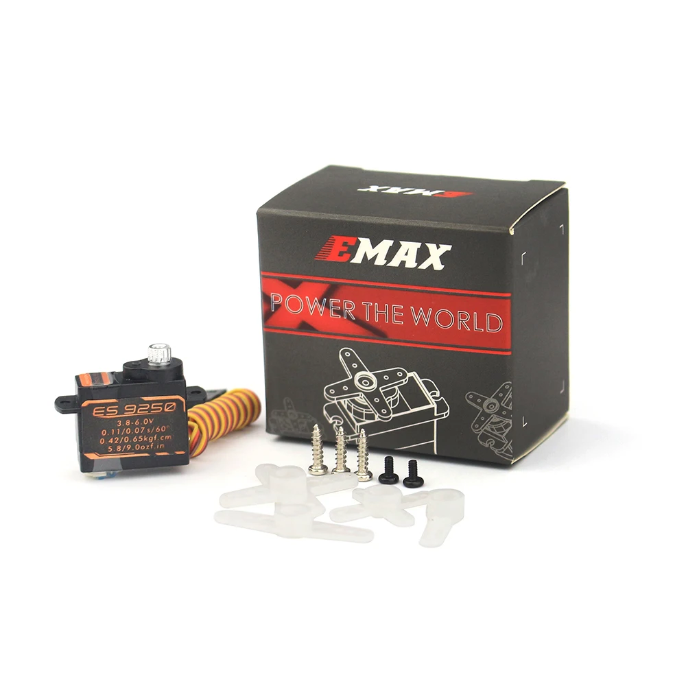 

EMAX ES9052MD 5,5g/ES9250MD 4,8g Универсальный цифровой сервопривод с металлической шестерней для РУ FPV самолета дрона