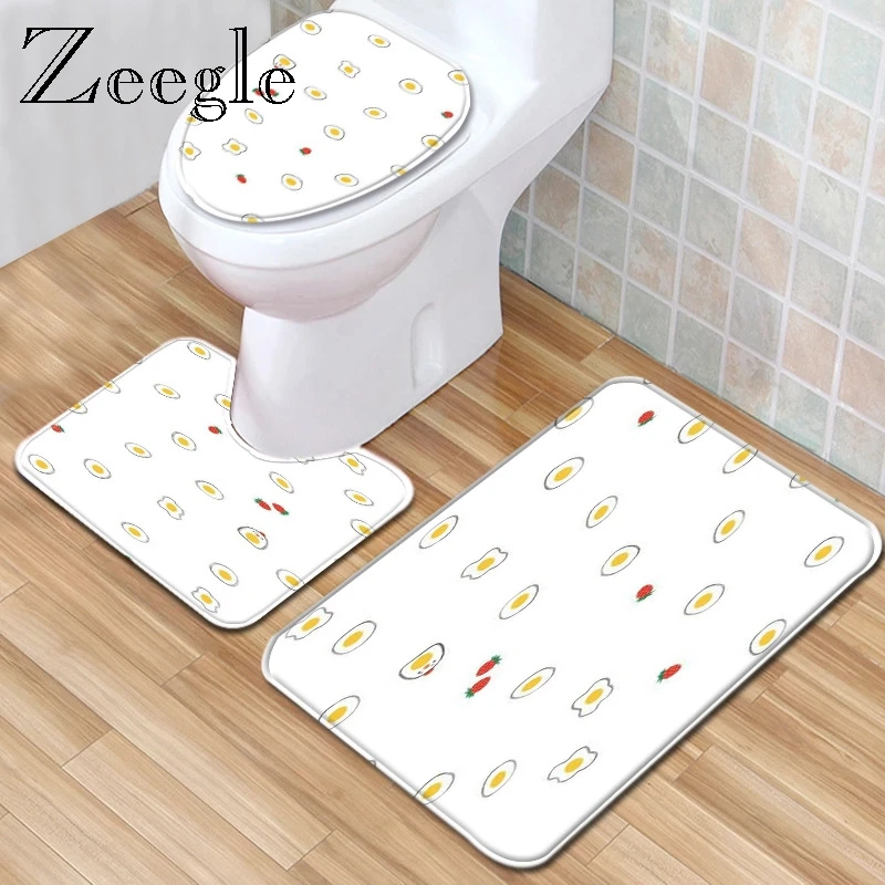 

Nordic Style Bath Mat Set Anti Slip Toilet Carpet Absorbent Foot Mat Toilet Seat Cover Mat Soft Bathroom Doormat Shower Mat