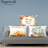 fuwatacchi thanksgiving letter printed cushion cover auntumn plant picture pillow covers for home sofa decor pillowcases 45x45cm