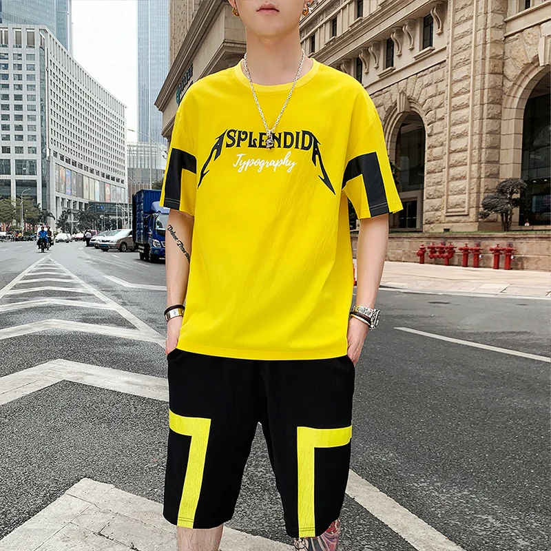 Модный топ и шорты мужской летний комплект Униформа спортивные костюмы|Мужские