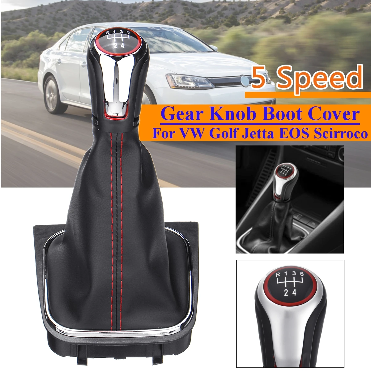 5 speed 1 шт. Glosss cap 5 6 скоростей кожаная ручка переключения передач С Пылезащитным покрытием для VW Golf 5 Golf 6 GOLF MK7 Jetta5 EOS Scirocco автомобильный Стайлинг - Название цвета: 5 speed