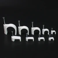 100pcs round cable wire clips 4mm 6mm 8mm 10mm cable management electrical wire cord tie holder circle cable clips with nali