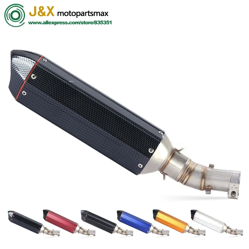 

ER-6N ER-6F er6n er6f motorcycle exhaust muffler full system middle pipe exhaust slip on for Kawasaki 2009 2010 with sticker