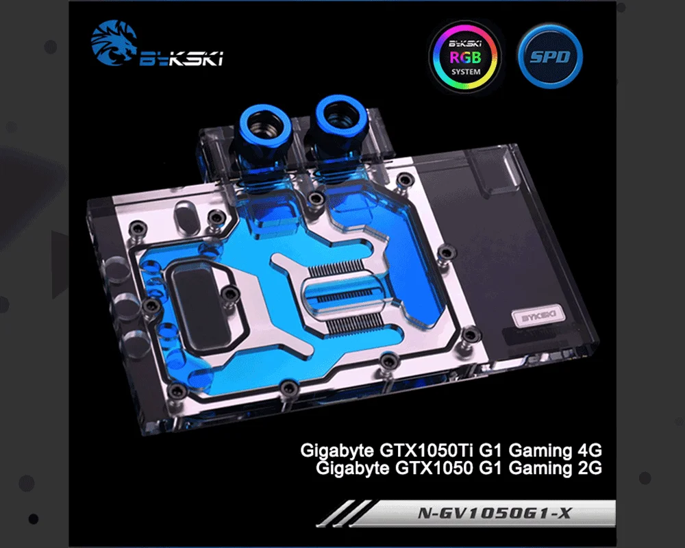 Bykski N-GV1050G1-X, полное покрытие видеокарты водяного охлаждения блок RGB/RBW для Gigabyte GTX1050Ti G1 Gaming, GTX1050 G1 Gaming