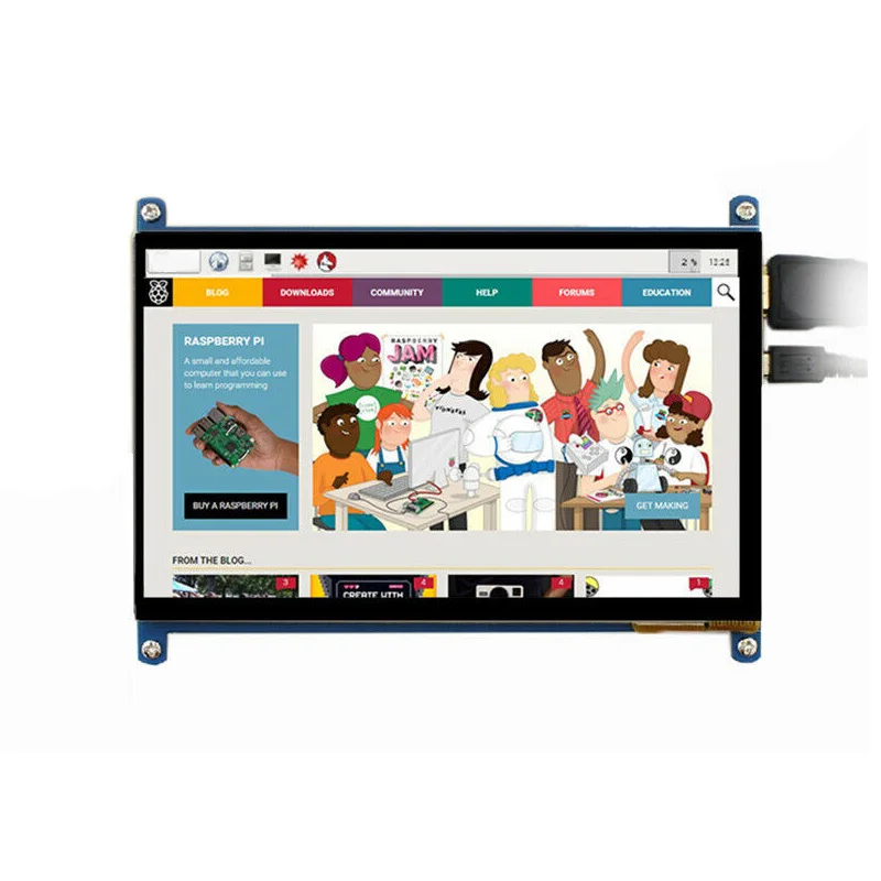 7 дюймов 1024X600 емкостный Пресс Экран Hdmi монитор с ЖК-дисплеем Дисплей для Raspberry Pi |