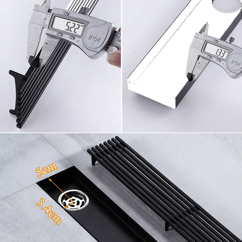 304 сток в полу из нержавеющей стали черный прямоугольный плот бамбука для ванной