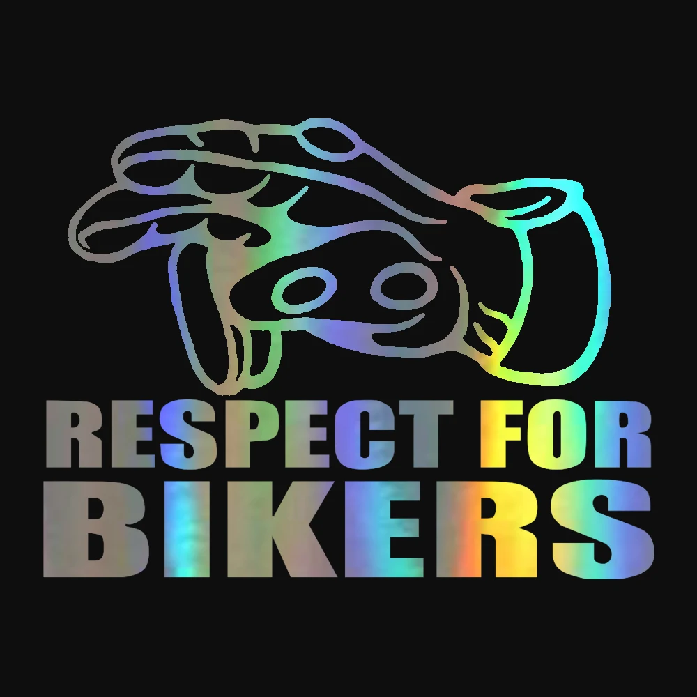 

HungMieh Respect for Bikers Car Sticker Vinyl Reflective Funny Stickers on Auto 3D Motorcycle Stickers and Decals Car Styling