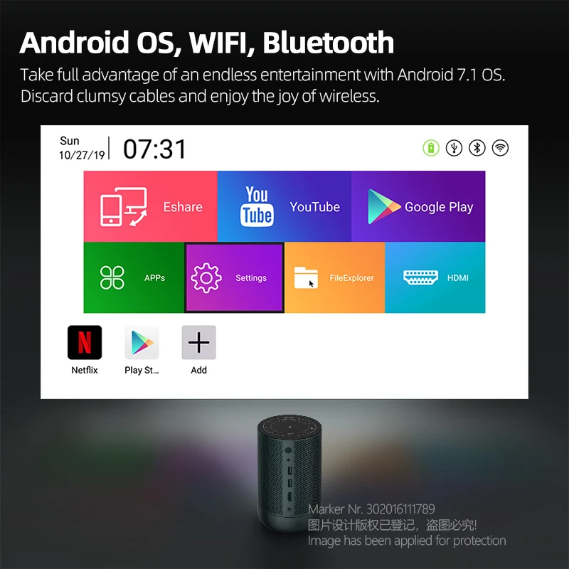 Full HD проектор AUN D9 Android(2 ГБ + 16 Гб) Wi-Fi аккумулятор лазерный 3D DLP мини-проектор 1920x1080P