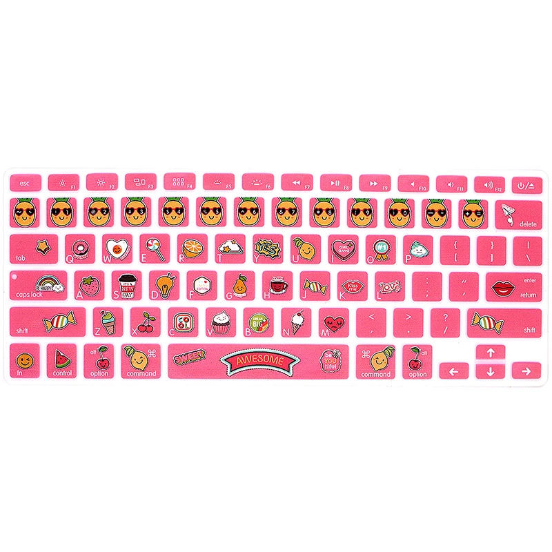 Чехол HRH силиконовый для клавиатуры стильная мультяшная Защита Macbook Air Pro Retina 13 15 17