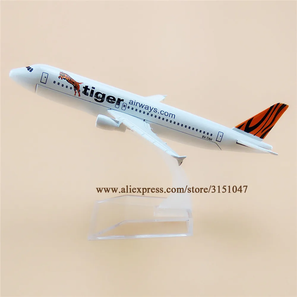

16 см, Air Singapore Tiger Airlines A320, аэробус 320, металлический строительный самолёт