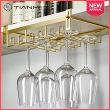 TIANMI Wine Glass Rack Under Cabinet - Stemware Holder Metal Wine Glass Organizer Glasses Storage Hanger for Bar Kitchen